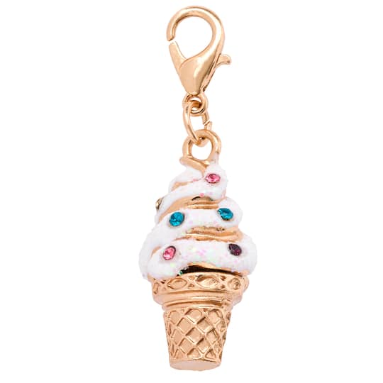 Charmalong&#x2122; Gold Ice Cream Cone Charm By Bead Landing&#x2122;